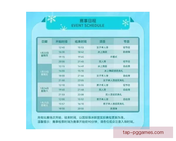 滑冰赛程安排及比赛时间表